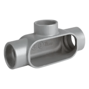 HUBBELL KILLARK HUB-T47-SA – Caja Condulet Tipo T / 1-1/4" (32 mm) / Aluminio libre de cobre / NEMA 3 / Gris