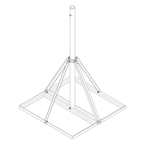 SYSCOM TOWERS S-BNP-901 – Base No Penetrante para Techo / Mástil 1.5 m (4.9 ft) / Armazón 0.9 x 0.9 m (3 x 3 ft) / Acero Galvanizado en Caliente / Instalación sin Perforación