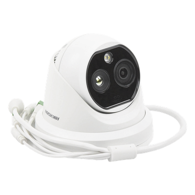 HIKVISION DS-2TD1217-2/QA – Turret IP Dual / Térmica 1.8 mm (160 x 120) / Óptico 2 mm (4 Megapixel) / Detección de Personas 53 mts / 15 mts IR / Exterior IP67 / PoE / Termométrica / Detección de Temperatura / Sirena y Luz / Micro SD 32 GB Incluida - Image 3