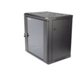 HIKVISION DS-XS6412-S/B – Gabinete de Pared y Piso / 12U Rack 19" / Cristal Templado / Carga 40 kg / Laterales Desmontables / 600 x 635 x 450 mm (23.6 x 25 x 17.7 in)