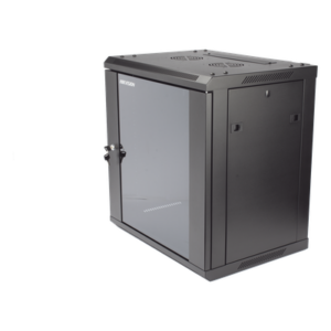 HIKVISION DS-XS6412-S/B – Gabinete de Pared y Piso / 12U Rack 19" / Cristal Templado / Carga 40 kg / Laterales Desmontables / 600 x 635 x 450 mm (23.6 x 25 x 17.7 in)