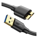 UGREEN 10840 – Cable Adaptador USB-A a Micro USB-B / USB 3.0 / 5 Gbps / 0.5 m (1.64 ft) / Carga y Sincronización / Blindaje Múltiple / 22 AWG