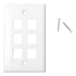 LINKEDPRO BY EPCOM LP-FP-20 – Placa de Pared / 6 Puertos / Keystone / Montaje Vertical / 70 x 115 mm / 2.75' x 4.52' / UL CE ETL