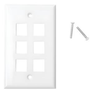 LINKEDPRO BY EPCOM LP-FP-20 – Placa de Pared / 6 Puertos / Keystone / Montaje Vertical / 70 x 115 mm / 2.75' x 4.52' / UL CE ETL