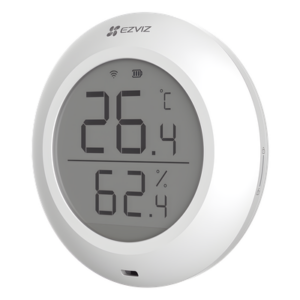 EZVIZ CS-T51C – Sensor de Temperatura y Humedad / Zigbee 2.4GHz / Pantalla LCD / Batería CR2450 3V / -10°C a +60°C / 5.28 x 2.03 in