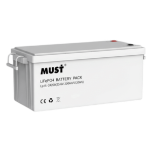 MUST LP1524100 – Batería LiFePO4 / 25.6 Vcd / 100 Ah / 2.56 kWh / 13 kg / Uso Solar 24V