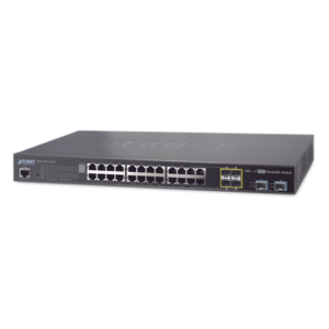 PLANET SGS-5220-24T2X – Switch de Acceso Stack Capa 2+ de 24 puertos + 4 compartidos TP/SFP + 2 Puertos 10G SFP+ Stack