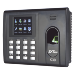ZKTECO K-30 – Terminal de Tiempo y Asistencia / Huella y Tarjeta 125 kHz / 1,000 Huellas / 80,000 Eventos / Batería de Respaldo 2Ah / TCP/IP USB / Control de 1 Puerta