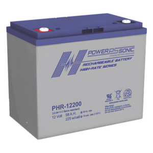 POWER SONIC PHR-12200-M6 – Batería de Respaldo / 12V / 58Ah / AGM-VRLA / Terminales M6 / Certificación UL