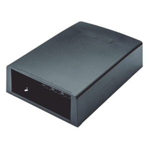 PANDUIT CBXF12BL-AY – Caja de Montaje en Superficie / 12 Puertos Mini-Com / Almacenamiento 24 m (78.7 ft) Fibra Óptica / Color Negro