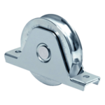COMUNELLO 1151-5550-001 – Rueda para Puerta Corrediza / Diámetro 12 cm / Carga 400 kg / Acero Galvanizado / Fijación Inferior / Canal Tipo U