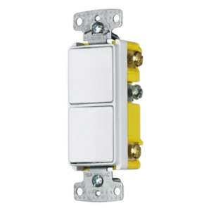 HUBBELL HUB-RCD-101W – Interruptor Residencial / 15 A / 120-277 V CA / 2 Polos Unipolares / 30,000 Ciclos / 0.66 ft x 0.66 ft (20 cm x 20 cm) / Blanco