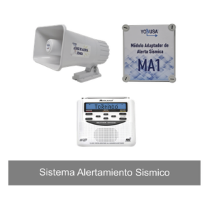 YONUSA YKIT-SISMICO – Kit de Alertamiento Sísmico / Radio Meteorológico 7 Canales / Audio 30W / 120 dB / 13.5VDC 2A / 20x13.5x23 cm