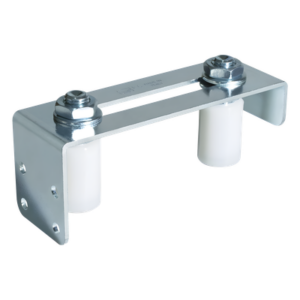 COMUNELLO 1130-5008-001 – Placa guía para puertas corredizas / Acero galvanizado / Rodillos de nylon / Espesor 0-85 mm / 0.47 kg