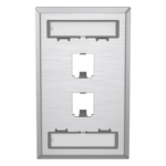 PANDUIT CFPL2SY – Placa de Pared Vertical / Acero Inoxidable Grado 304 / 2 Puertos Mini-Com / 2.75 x 4.5 in / Espacios para Etiquetas