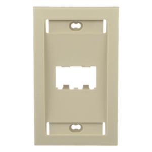 PANDUIT CFPE2EIY – Placa de Pared Vertical / 2 Puertos Mini-Com / Espacios para Etiquetas / Perfil Elevado / Marfil