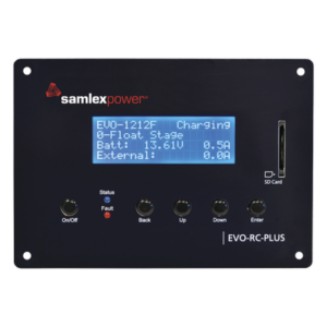 SAMLEX EVO-RC-PLUS – Control remoto para inversor cargador / LCD 4x20 / Conectores RJ-45 y RJ-12 / Registro SD / Monitoreo en tiempo real