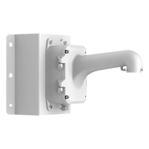 HIKVISION DS-1604ZJ-BOX-CORNER – Montaje de Esquina con Caja de Conexión / Compatible Domos PTZ / Aleación de Aluminio y Acero / Carga 10 kg (22 lb) / Adaptador AC 24V 3A / IP para Exterior