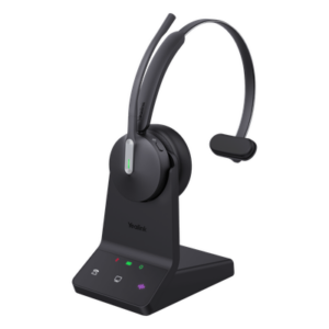 YEALINK WH64-MONO-UC – Diadema Inalámbrica / DECT-Bluetooth 5.2 / Acoustic Shield 2.0 / 3 Micrófonos Antiruido / 32 Horas / 185m (607 pies) DECT / 50m (164 pies) Bluetooth / Busylight Dual / UC Plug-and-Play