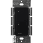 LUTRON CASETA WIRELESS PD5SDVBL – Interruptor de Pared Inalámbrico / 2 Botones On/Off / 5 A LED/CFL / 600 W Incandescente / 120/277 V / Sin Neutro / Alcance 18 m (59.1 ft) Línea Vista