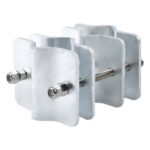 SYSCOM TOWERS SMM-K4 – Herraje Adaptador de Mástil / Acero A-36 / Galvanizado en Caliente / Diámetro 3/4" a 2-1/4" / 4 Brackets / Tolerancia ±1 mm