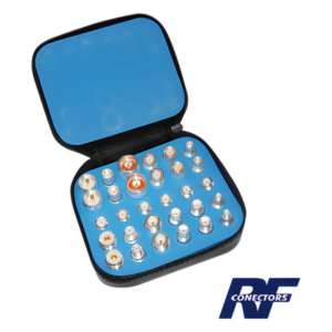RF INDUSTRIES,LTD RFA-4024 – Kit de Adaptadores RF / 30 Piezas / Baño de Plata / UNIDAPT a UHF BNC TNC SMA N / Estuche Protector