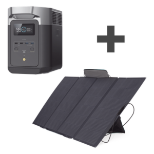 ECOFLOW DLT2MAX-KIT – Kit Estación de Energía Portátil / 2048Wh LFP / 2400W Salida / Wi-Fi Bluetooth / 400W Panel Solar Flexible / 6.3x0.8x1.0 ft