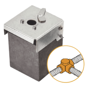 APLICACIONES TECNOLOGICAS ATW10/W10/TH – Soldadura Exotérmica / Unión T Horizontal / 1/0 AWG (50 mm²) / 50 Soldaduras / Grafito con Tapa Electrogalvanizada