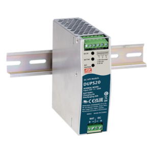 MEANWELL DUPS20 – Módulo DC-UPS / 24 VDC 20 A / Riel DIN / Baterías 4 a 135 Ah / -30 a +70°C