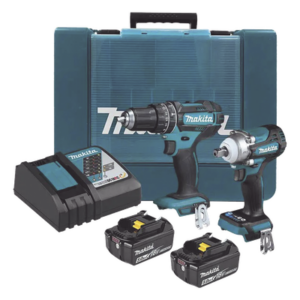 MAKITA DLX2500T – Kit de Herramientas Eléctricas / Rotomartillo Atornillador 1,900 rpm / Atornillador de Impacto 330 Nm / 2 Baterías 18V / Cargador y Maletín