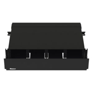 PANDUIT FRE2UBL – Panel de Distribución de Fibra Óptica / 2 UR / 192 Fibras / 8 Ranuras FAP o FMP / Bandejas Deslizantes