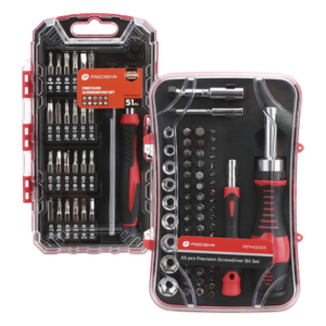 PRECISION KITPRECISION1 – Kit de Herramientas de Precisión / 65 Piezas / Puntas CR-V / Desarmador Magnético / Extensión 15 cm (6 pulgadas)