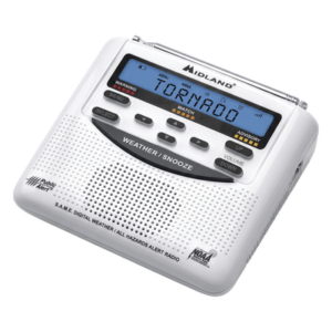 MIDLAND WR-120DSP – Radio de Alerta Meteorológica / 7 Canales NOAA / Tecnología S.A.M.E. / Sirena 90 dB / Respaldo por Baterías AA / Certificación Public Alert