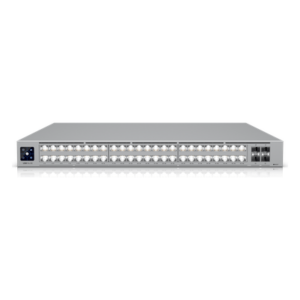 UBIQUITI USW-PRO-XG-48 – Switch Administrable / 48 Puertos / 32 × 10 GbE + 16 × 2.5 GbE / 4 × SFP28 25G / Capa 3 / 920 Gbps / Etherlighting™ / 1U Rack