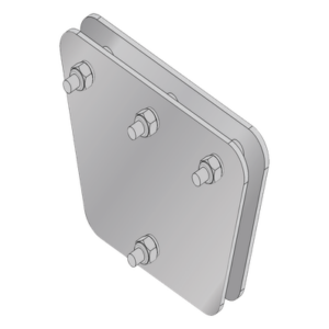 SYSCOM TOWERS SP-202030 – Placas igualadoras / Acero ASTM A-36 / Galvanizado electrolítico / 20x20x30 cm (7.9x7.9x11.8 in) / 3 retenidas / Tornillería incluida