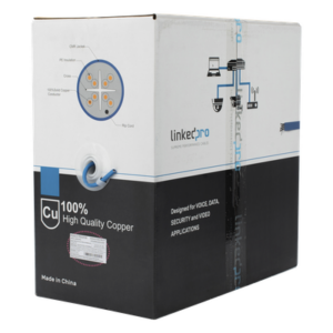 LINKEDPRO BY EPCOM PRO-CAT6-R – Bobina de Cable / Cat6+ / 305 m (1000 ft) / CMR / Calibre 23 / 250 MHz / UL ETL / Super Flexible / Azul / Interior