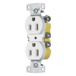 HUBBELL HUB-RR15W – Contacto Dúplex Residencial / 15A / 125V / 2P 3H / NEMA 5-15R / 0.93' x 4.19' x 1.52' / Blanco