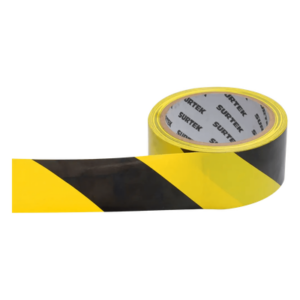 SURTEK SYS-138060 – Cinta de Señalización / Adhesivo Acrílico / Espesor 0.105 mm / Ancho 48 mm / Largo 18 m / Colores Amarillo-Negro / Alta Visibilidad