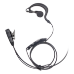 TXPRO TX-110N-H02 – Micrófono-Audífono Profesional / Gancho Ajustable en Forma de G / Cable con Resorte / PTT de Solapa / Compatible con Radios Hytera y Telox