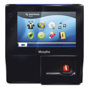 IDEMIA (MORPHO) 293-638-877 – Lector de huella biométrico / Control de acceso y asistencia / IP65 / PoE / Pantalla táctil / 5000 usuarios / Mifare integrado