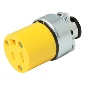 URREA SYS-136407 – Contacto Blindado Aterrizado / 15 A / 125 V / 50/60 Hz / ABS-Metal / 38 mm Diámetro / Amarillo