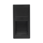 SIMON SM-1/2-KEY-N – Medio Módulo / 1 Puerto Keystone RJ45 / Guardapolvo Integrado / Cajas Teleblock y Ofiblock / Acabado Negro