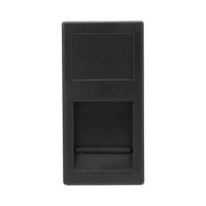 SIMON SM-1/2-KEY-N – Medio Módulo / 1 Puerto Keystone RJ45 / Guardapolvo Integrado / Cajas Teleblock y Ofiblock / Acabado Negro