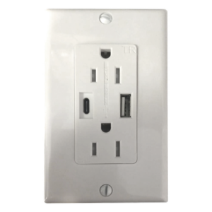 THORSMAN CONTACTHO – Contacto Dúplex / 15 A / 100-240 V / USB-A y USB-C / 5 V 4 A / Placa Incluida