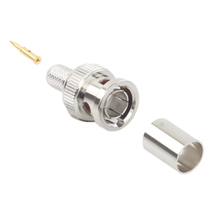 RF INDUSTRIES,LTD RFB-1708 – Conector BNC Macho / 75 Ohm / AWG 20 / Anillo Plegable / Níquel y Oro / Delrin