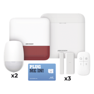 HIKVISION DS-PWA48-KSDV2(R) – Kit de Alarma Inalámbrico / 48 Zonas / Triple Conexión GSM/Wi-Fi/Ethernet / 433 MHz Bidireccional / Sirena Exterior Incluida