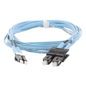 PANDUIT FX2ERLNSNSNM003 – Jumper de Fibra Óptica Multimodo / OM3 50/125 µm / LC-SC Duplex / OFNR Riser / 3 m (9.84 ft) / Color Aqua