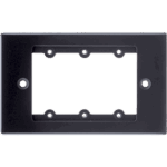 KRAMER FRAME-1G/US(B) – Frame para Wall Plate / 1 Gang / Metal / Montaje al Ras / 3 Inserciones USA / Negro