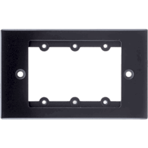 KRAMER FRAME-1G/US(B) – Frame para Wall Plate / 1 Gang / Metal / Montaje al Ras / 3 Inserciones USA / Negro