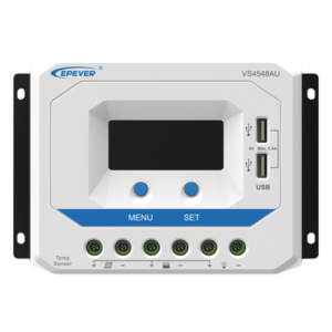 EPEVER VS-4548-AU – Controlador Solar de Carga PWM / 12/24/36/48 V Auto / 45 A / 96 V PV / Display LCD / USB 2.4 A / -25°C a 55°C